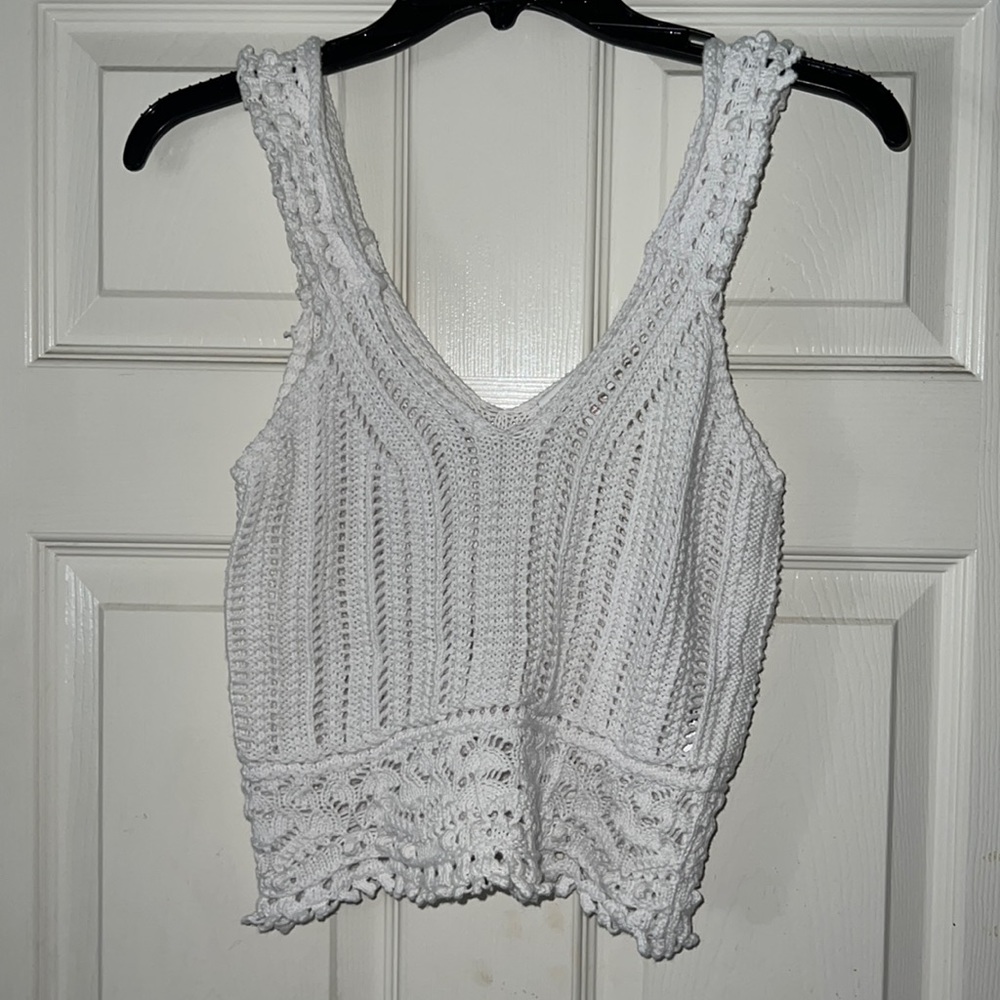 White crochet tank top